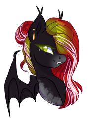 Size: 1024x1345 | Tagged: safe, artist:wicked-red-art, oc, oc only, oc:caroline grind, pony, digital art, ear piercing, earring, fangs, female, grandmother, jewelry, mare, piercing, simple background, slit pupils, smiling, solo, transparent background