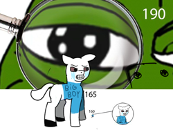 Size: 800x600 | Tagged: safe, artist:ilovepuk:3, oc, earth pony, pony, 1000 hours in ms paint, background pony strikes again, male, meme, pepe the frog, size difference, wojak