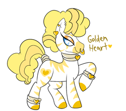 Size: 834x738 | Tagged: safe, artist:grodiechan, oc, oc:golden heart, zebra, albino
