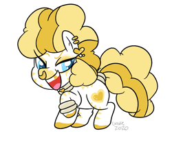Size: 821x679 | Tagged: safe, artist:grodiechan, oc, oc:golden heart, pony, zebra, g4.5, my little pony: pony life, albino, calarts
