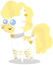 Size: 521x638 | Tagged: safe, artist:souleevee99, oc, oc only, oc:golden heart, pony, zebra, albino, pointy ponies, simple background, solo, transparent background