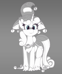 Size: 6785x8075 | Tagged: safe, artist:pabbley, star swirl the bearded, pony, unicorn, g4, clothes, female, hat, mare, monochrome, partial color, rule 63, smiling, starswirl the unshorn, unshorn fetlocks