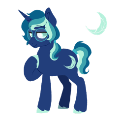 Size: 894x894 | Tagged: safe, artist:billygraze, oc, oc only, oc:moonlit scribe, pony, unicorn, colored hooves, glasses, hoof on chest, horn, male, simple background, solo, stallion, tail band, transparent background