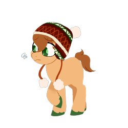 Size: 3500x3500 | Tagged: safe, artist:billygraze, oc, oc only, oc:pumpkin seed, earth pony, pony, blank flank, colored hooves, colt, hat, high res, male, shy, simple background, solo, transparent background