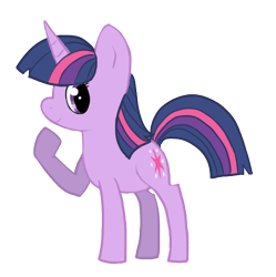 Size: 520x522 | Tagged: safe, artist:priorknight, twilight sparkle, pony, unicorn, g4, female, mare, raised hoof, simple background, smiling, transparent background, unicorn twilight