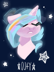 Size: 1200x1600 | Tagged: safe, artist:oofycolorful, oc, oc only, oc:oofy colorful, pony, unicorn, bust, eye clipping through hair, solo