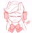 Size: 1357x1437 | Tagged: safe, artist:ratofdrawn, applejack, earth pony, pony, g4, :3, alternate hairstyle, blushing, bow, bowtie, bust, cute, eyes closed, female, hair bow, jackabetes, loose hair, mare, partial color, portrait, simple background, smiling, solo, white background