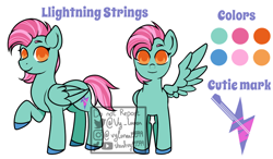 Size: 1200x700 | Tagged: safe, artist:helithusvy, oc, oc:lighthing strings, pegasus, pony, orange eyes, pegasus oc, pink hair, reference sheet, simple background, white background