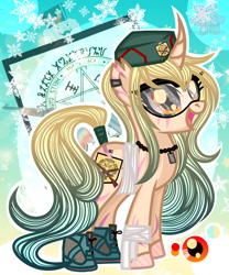 Size: 1280x1540 | Tagged: safe, artist:domina-venatricis, pony, unicorn, beret, female, hat, mare, scar, solo