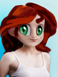 Size: 1200x1600 | Tagged: artist needed, source needed, safe, sunset shimmer, human, equestria girls, g4, 1000 years in photoshop, armpits, big eyes, bust, cursed image, female, looking at you, mixed media, nightmare fuel, photoshop, selective realism, simple background, solo, uncanny valley