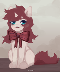 Size: 5000x6000 | Tagged: safe, artist:aoiyui, oc, oc only, pony, unicorn, bow, solo