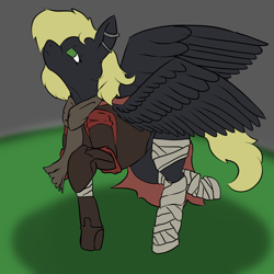 Size: 2000x2000 | Tagged: safe, artist:dirtpecker, oc, oc only, oc:veen sundown, pegasus, pony, clothes, female, high res, mare, scarf, solo, sundown clan, wings