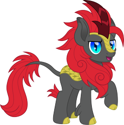 Size: 2500x2532 | Tagged: safe, artist:cloudy glow, oc, oc only, oc:gamerpen, kirin, high res, kirin-ified, looking at you, male, raised hoof, simple background, solo, species swap, transparent background