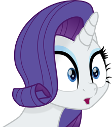Size: 3000x3399 | Tagged: safe, artist:cloudy glow, rarity, pony, unicorn, g4, my little pony: the movie, .ai available, bust, eyeshadow, female, high res, makeup, mare, o-face, simple background, solo, transparent background, vector, wide eyes