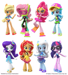 Size: 1452x1600 | Tagged: safe, artist:andrew hickinbottom, applejack, fluttershy, pinkie pie, rainbow dash, rarity, sci-twi, sunset shimmer, trixie, twilight sparkle, equestria girls, equestria girls specials, g4, my little pony equestria girls: better together, my little pony equestria girls: forgotten friendship, clothes, humane five, humane seven, humane six, swimsuit