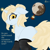 Size: 2300x2300 | Tagged: safe, artist:kotwitz, oc, oc only, oc:aria taitava, pony, unicorn, abstract background, black and yellow, blonde, braid, butt, clothes, eye contact, flat earth, globe, high res, looking at each other, looking at you, magic, plot, smiling, solo, stockings, text, thigh highs