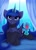 Size: 1250x1750 | Tagged: safe, alternate version, artist:shadowreindeer, princess luna, alicorn, pony, g4, cheek fluff, chest fluff, clothes, collar, crossed hooves, cute, ear piercing, female, glass, looking at you, lunabetes, magic, mare, piercing, prone, see-through, smiling, socks, solo, stockings, telekinesis, thigh highs, window, wine glass