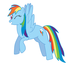 Size: 1448x1400 | Tagged: safe, artist:theawesomeguy98201, rainbow dash, pegasus, pony, g4, smiling, wings, winking at you