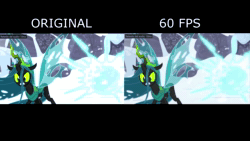 Size: 1280x720 | Tagged: safe, edit, screencap, queen chrysalis, starlight glimmer, g4, the ending of the end, 60 fps, animated, female, fight, interpolated, sound, starlight vs chrysalis, webm