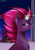 Size: 2894x4093 | Tagged: safe, artist:cottonaime, fizzlepop berrytwist, tempest shadow, pony, unicorn, g4, my little pony: the movie, broken horn, bust, cute, electricity magic, eye scar, female, glowing horn, high res, horn, looking at you, looking back, looking back at you, mare, night, profile, scar, solo, sparking horn, tempestbetes