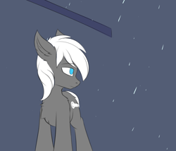 Size: 3500x3000 | Tagged: safe, artist:snowstormbat, oc, oc only, oc:steam hooves, earth pony, pony, high res, looking up, male, rain, simple background, sketch, solo, stallion