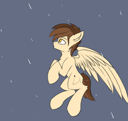 Size: 2920x2772 | Tagged: safe, artist:snowstormbat, oc, oc only, oc:zaylem, pegasus, pony, high res, looking up, male, rain, simple background, sketch, solo, stallion
