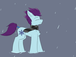 Size: 2833x2125 | Tagged: safe, artist:snowstormbat, oc, oc only, earth pony, pony, clothes, high res, looking up, male, rain, scarf, simple background, sketch, solo, stallion
