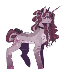 Size: 1024x1185 | Tagged: safe, artist:akiiichaos, pony, unicorn, deviantart watermark, female, magical lesbian spawn, mare, obtrusive watermark, offspring, parent:inky rose, parent:rarity, simple background, transparent background, watermark