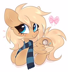 Size: 3498x3720 | Tagged: safe, artist:pesty_skillengton, oc, oc only, oc:mirta whoowlms, pegasus, pony, clothes, cute, heart eyes, high res, scarf, solo, wingding eyes