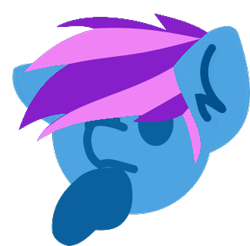 Size: 325x320 | Tagged: safe, artist:isaac_pony, edit, oc, oc:smiles, earth pony, pony, blue mane, emoji, female, inkscape, simple background, solo, thinking, transparent background, vector, 🤔