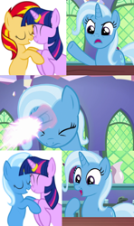 Size: 640x1080 | Tagged: safe, artist:navitaserussirus, edit, edited screencap, screencap, sunset shimmer, trixie, twilight sparkle, pony, unicorn, all bottled up, g4, my little pony: friendship is magic, female, lesbian, meme, ship:sunsetsparkle, ship:twixie, shipping, trixie fixing meme