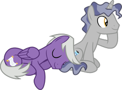 Size: 1345x997 | Tagged: safe, artist:lightningbolt, derpibooru exclusive, silver script, star bright, pegasus, pony, unicorn, g4, the last problem, .svg available, background pony, butt pillow, cute, eyes closed, folded wings, gay, hoof on chin, horn, male, prone, shipping, show accurate, sitting, sleeping, smiling, stallion, starscript, svg, vector, vector trace, wings