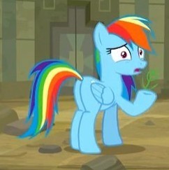 Size: 242x243 | Tagged: safe, screencap, rainbow dash, pony, daring doubt, g4, butt, cropped, female, plot, solo
