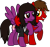 Size: 1014x949 | Tagged: safe, artist:lightningbolt, derpibooru exclusive, oc, oc:chip, pegasus, pony, g4, .svg available, clothes, duo, facial hair, friends, hoof on chest, hug, lidded eyes, looking at each other, male, nose piercing, pierce the veil, piercing, ponified, raised hoof, shirt, show accurate, simple background, spread wings, stallion, standing, svg, t-shirt, transparent background, vector, vic fuentes, winghug, wings