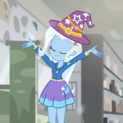 Size: 311x311 | Tagged: safe, edit, edited screencap, screencap, trixie, equestria girls, g4, good vibes, my little pony equestria girls: summertime shorts, cropped