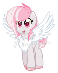 Size: 600x750 | Tagged: safe, artist:ipandacakes, oc, oc only, oc:little dove, hybrid, pegasus, pony, female, filly, interspecies offspring, offspring, parent:discord, parent:fluttershy, parents:discoshy, simple background, solo, transparent background