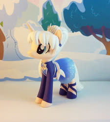 Size: 764x850 | Tagged: safe, artist:krowzivitch, pony, unicorn, craft, diorama, female, figurine, irl, mare, photo, ponified, rwby, sculpture, solo, standing, traditional art, weiss schnee