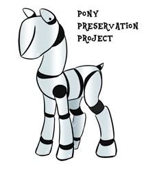 Size: 840x1000 | Tagged: safe, artist:velgarn, android, pony, robot, robot pony, alliteration, artificial intelligence, pony preservation project, simple background, solo, the pony machine learning project, white background