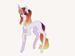 Size: 2880x2160 | Tagged: safe, artist:hyshyy, oc, oc only, pony, unicorn, female, high res, mare, simple background, solo, white background