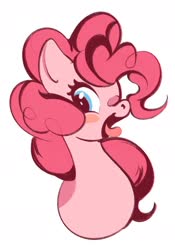 Size: 1066x1522 | Tagged: safe, artist:tohupo, pinkie pie, earth pony, pony, g4, blushing, bust, cute, diapinkes, female, mare, open mouth, portrait, simple background, solo, tongue out, white background
