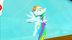 Size: 1024x575 | Tagged: safe, artist:undeadponysoldier, rainbow dash, pegasus, pony, series:spikebob scalepants, g4, crossover, faic, female, funny, krusty krab, mare, parody, silly, splat, spongebob squarepants, tongue out, window