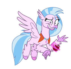 Size: 6000x5805 | Tagged: safe, artist:emeraldblast63, edit, editor:damiranc1, vector edit, silverstream, aang, apple, avatar silverstream, avatar the last airbender, cute, diastreamies, faic, female, flying, food, simple background, smiling, solo, transparent background, vector, you look so weird