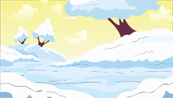 Size: 1600x908 | Tagged: safe, artist:the-mystery-of-doom, g4, season 1, winter wrap up, background, cloud, no pony, resource, snow, tree, vector