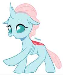 Size: 1960x2350 | Tagged: safe, artist:maren, ocellus, changedling, changeling, g4, cute, diaocelles, digital art, female, open mouth, raised leg, simple background, smiling, solo, white background