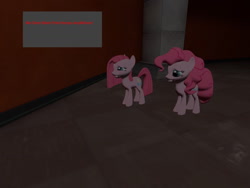 Size: 1400x1050 | Tagged: safe, artist:nightmenahalo117, pinkie pie, earth pony, pony, g4, 3d, abuse, female, nightabuse, pinkiebuse, siblings, sisters