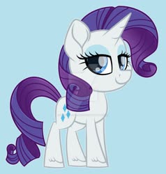 Size: 1600x1684 | Tagged: safe, artist:missbramblemele, rarity, pony, g4, blue background, chibi, deviantart watermark, female, obtrusive watermark, simple background, solo, watermark