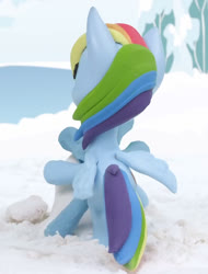 Size: 765x1008 | Tagged: safe, screencap, rainbow dash, monster pony, original species, pegasus, pony, spiderpony, g4.5, my little pony: stop motion short, snow pony contest (short), cropped, female, great moments in animation, mare, multicolored hair, multiple legs, snow, snow sculpture, solo, stop motion, wings