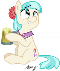 Size: 1200x1399 | Tagged: safe, artist:drewdini, artist:thraten, edit, coco pommel, g4, alcohol, beer, cocobetes, cute, mug