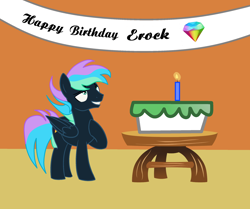 Size: 2384x1992 | Tagged: safe, artist:ngthanhphong, oc, oc only, pegasus, pony, birthday, birthday cake, cake, food, male, stallion, table