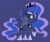 Size: 1600x1354 | Tagged: safe, artist:thehaywaiianhorse, princess luna, pony, g4, blue background, chibi, deviantart watermark, female, obtrusive watermark, simple background, solo, watermark